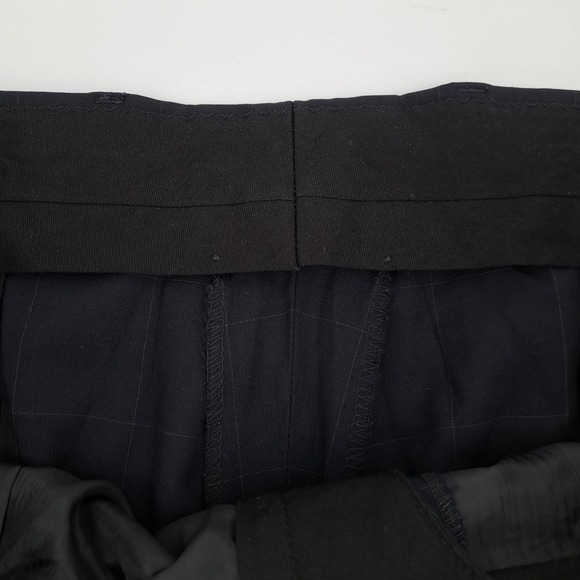 Jos A Bank Mens Navy 46L Blue Windowpane 100% Wool 2-Piece Suit Pants 40x31 - Picture 13 of 16